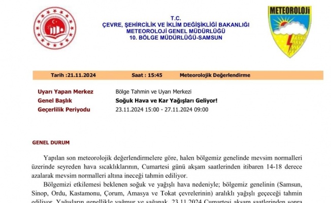 Meteoroloji’den 7 il için soğuk hava ve kar uyarısı