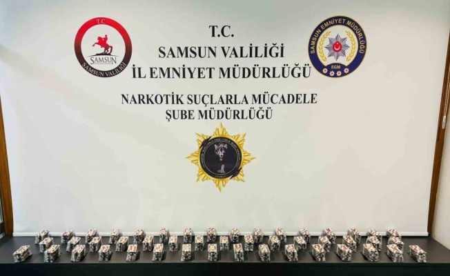 Samsun’da 7 bin 280 sentetik ecza hapı ele geçirildi