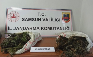 Samsun’da jandarma 6 kilo 930 gram kubar esrar ele geçirdi